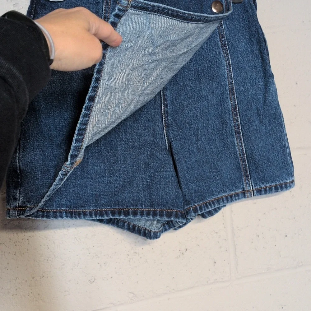 Stradivarius Dark Blue Denim Skort Size US 4 - Picture 3 of 5